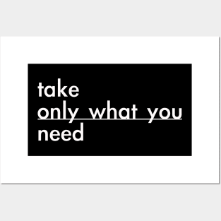 take only what you need Posters and Art
